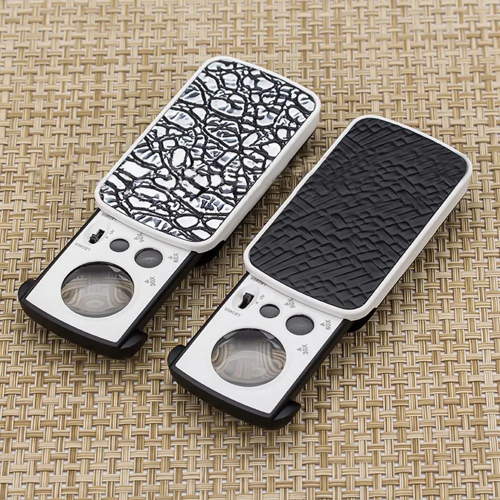 

30X 60X 90X Pockets Magnifying Magnifier Jeweler Eye Glass Loupe Loop with LED Light 8.5X4.5X2CM