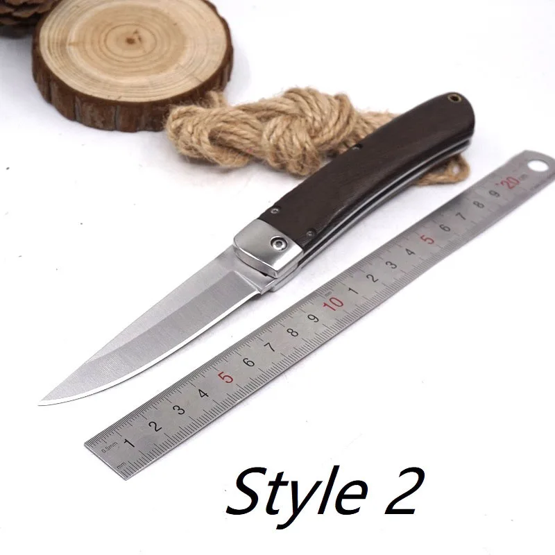 Нож для охоты и кемпинга складной карманный нож тактический нож для выживания 440 лезвие деревянная ручка Открытый EDC инструменты