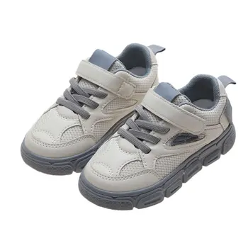 

Kids Flat Casual Shoes Spring Leather+mesh Sneakers for Toddler Baby Children School White Shoes Outdoor Espadrilles Size21-36