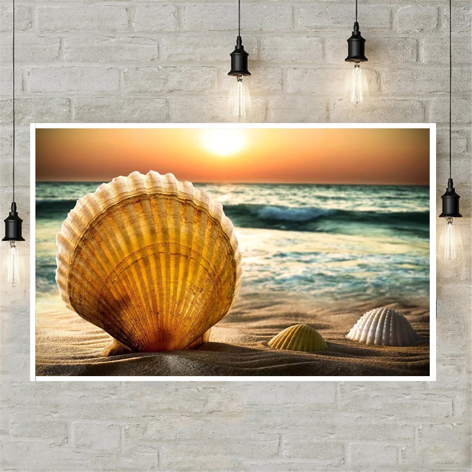 

Modern Landscape Wall Art Canvas Painting Beach Shell Bridge Decoration Posters and Prints Pictures for Living Room Home Decor