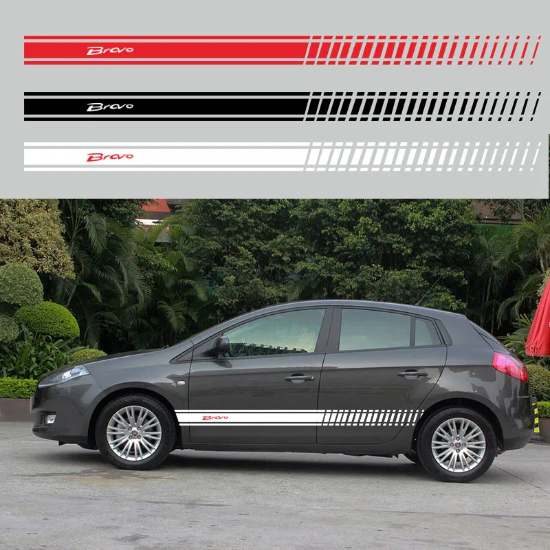 Автомобильные боковые полосы наклейки для Fiat Bravo автомобильная виниловая