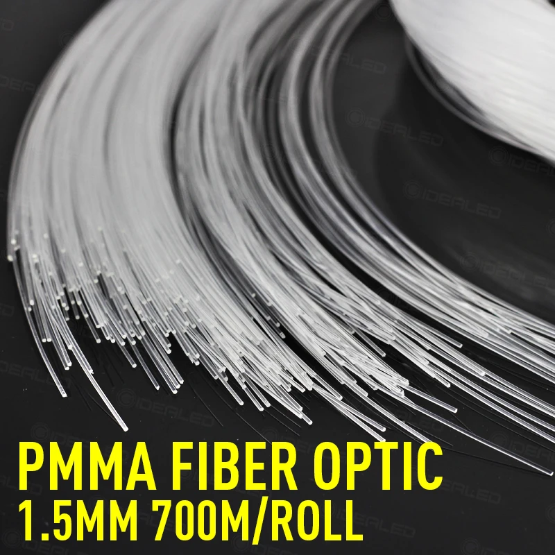 

PMMA Plastic Fiber Optic end glow cable 700m/roll High quality 1.5mm for Ceiling lighting decoration Free shipping