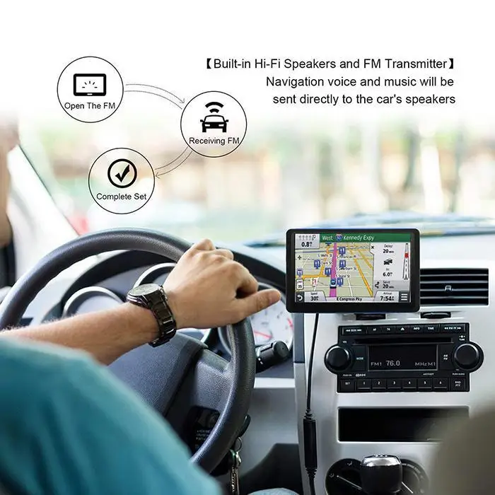 " дюймовый Android четырехъядерный 8 ГБ Автомобильный gps навигация 256 м+ 8 Гб WINCE6.0 fm-передатчик карты для США