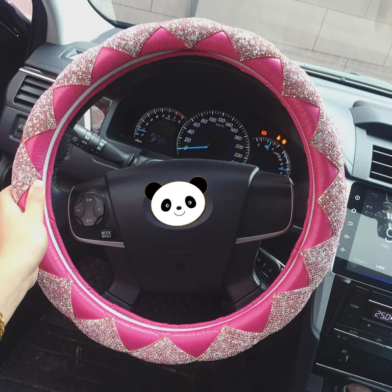 Luxury-Women-Diamond-Leather-Car-Steering-Wheel-Covers-Crystal-Auto-Interior-Accessories-3