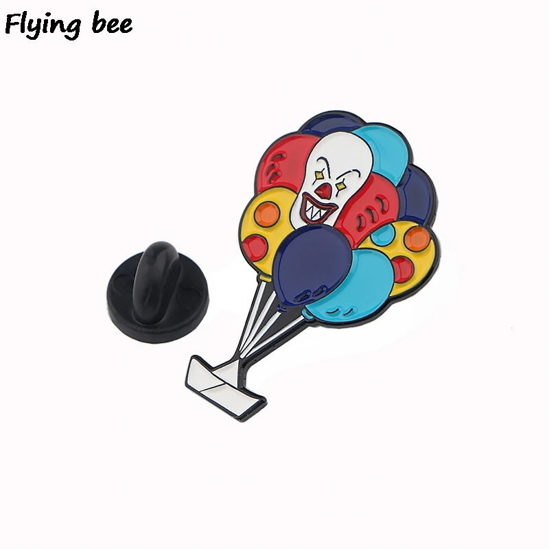 20 шт./партия Flyingbee Stephen King's It с остроумной художественной обработкой металла брошь Мультяшные значки ужасов рубашка эмалированные значки значок для одежды X0510