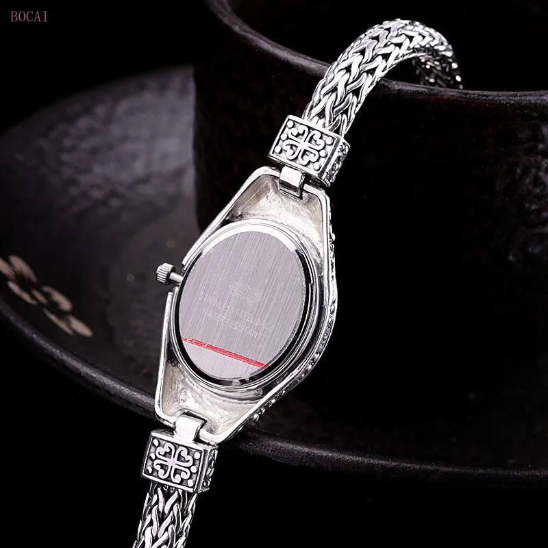 Серебро 925 пробы s925 Серебряные Браслеты для женщин новые модные ювелирные изделия тайский серебряный браслет часы для женщин