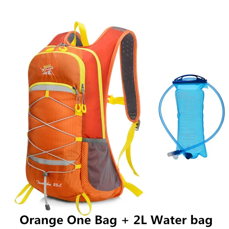 Orange 2LWater bag TANLUHU 25L рюкзак для бега и велоспорта, сумка для альпиниста на открытом воздухе, рюкзак для мужчин и женщин для марафона, походный рюкзак, 2L сумка для воды - Цвет: Orange 2LWater bag