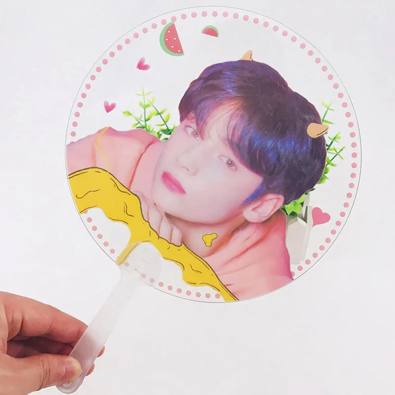 TXT фото ручной вентилятор Soobin Yeonjun прозрачный ПВХ ручной вентилятор Taehyun Hueningkai летний канцелярский подарок - Цвет: H06