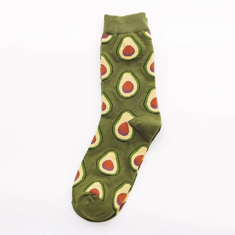 Fashion personality funny long socks ladies casual warm long cotton happy pop hip hop style street tide avocado egg couple socks