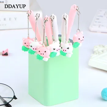 

2Pcs/lot Cute Pendant Pig Gel Pen DIY Office Stationery and School Supplies Smooth Writing Black Ink 0.5mm Pen