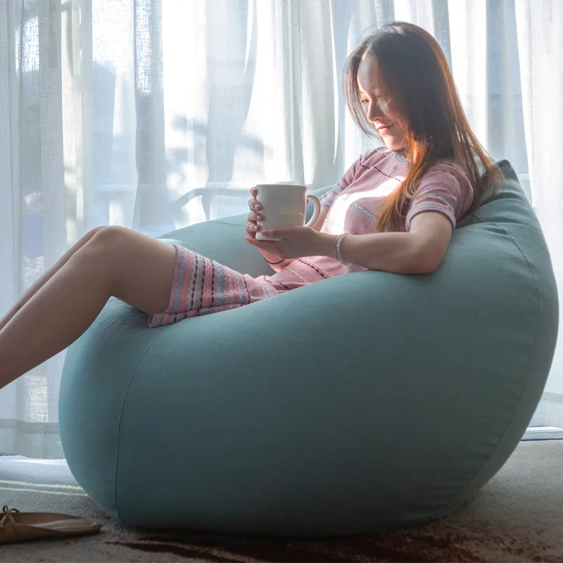  Bean bag lazy couch Living room bedroom leisure single sofa cotton and linen removable and washable - 4000394131085