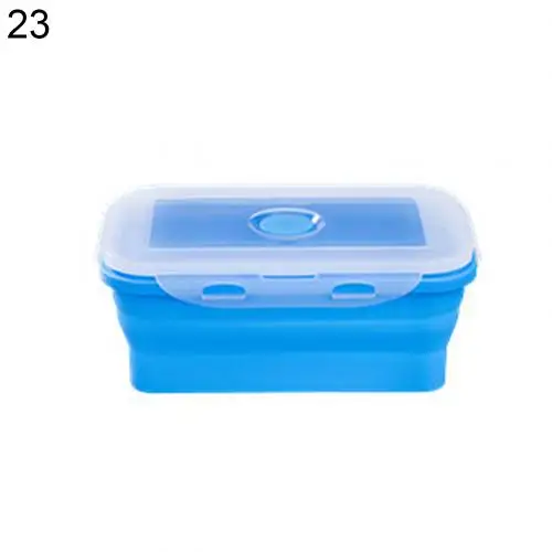 Light Blue 800ml 350/540/800/1200ml силиконовая складная коробка для завтрака бенто ланч бокс чаша Еда контейнер салат контейнер для хранения Кухня аксессуары - Цвет: Light Blue 800ml