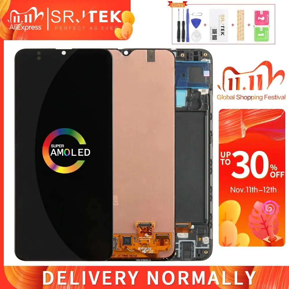 Сенсорный экран AMOLED/TFT для Samsung Galaxy A20 LCD A205 A205F A205FD дигитайзер сенсорного экрана в