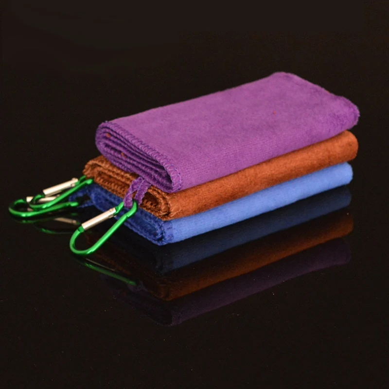 Рыболовное полотенце с карабином, мягкое впитывающее полотенце для занятий спортом на открытом воздухе, для альпинизма, пешего туризма, полотенце для бега, случайный цвет