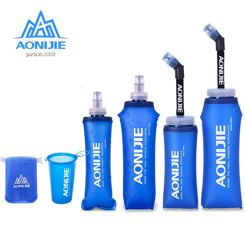 

AONIJIE New SD16 170ml 200ml 250ml 500mml 350ml 600ml Running Sport Bicycle Soft Water Bottle Folding TPU Soft Flask Water bag