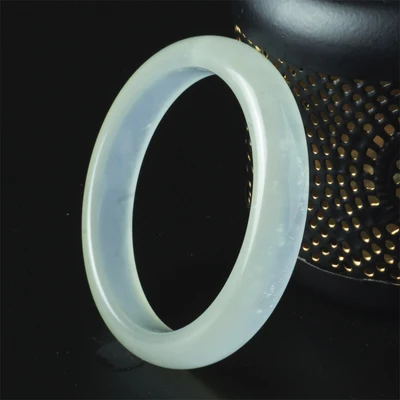 

Natural Burmese Jadeite Light Green 54-62mm Bangle Elegant Princess Jewelry Best Gift