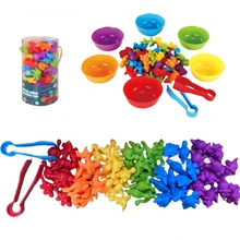 

2022 Kids Rainbow Matching Game Animal Cognition Rainbow Color Sort Fine Motor Training Sensory Education Puzzle Toy Gifts
