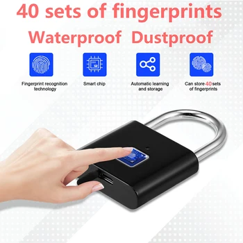 

Anti-Theft Lock Smart Fingerprint Lock 10 /40 Fingerprints Waterpoof Keyless Smart Door Lock Mini Padlocks D30