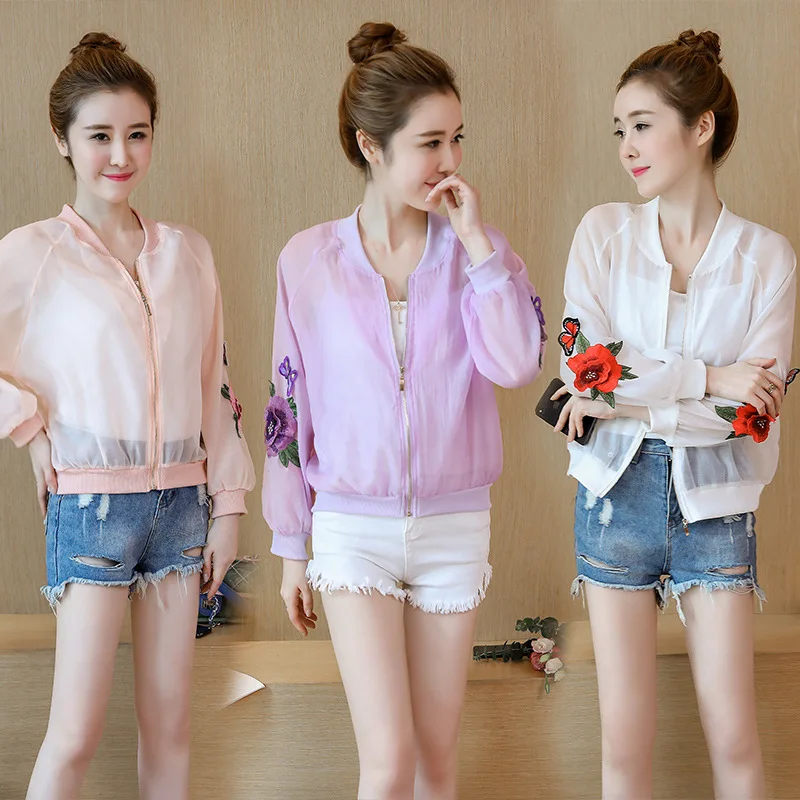 

Sun Protection Clothing Female New Style Short Lightweight Breathable Sun Protection Clothing Korean-style Long Sleeve UV-Protec