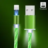 Магнитный usb-кабель 3 в 1, кабель для быстрой зарядки USB type-C, кабель Micro usb, кабель для мобильного телефона с углом обзора 360 градусов, инновационный стример - Цвет: Green