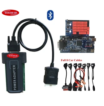 VD TCS CDP 2015R3 для autocome pro с bluetooth obd2 автомобильный и грузовик диагностический инструмент obd2 сканер+ 8 шт. Автомобильный Кабель для тележки - Цвет: with Bluetooth
