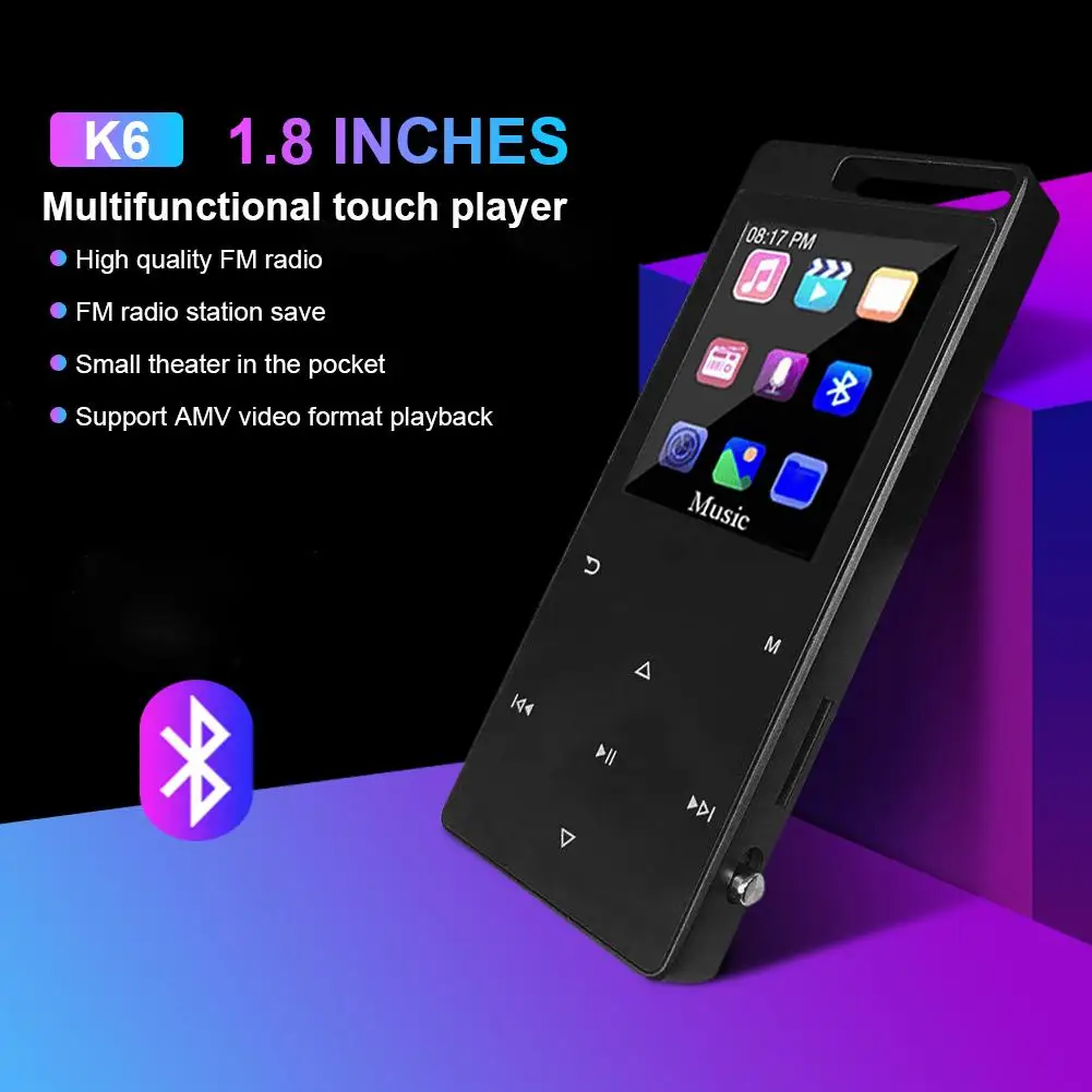 Новейшая версия MP3-плеер с Bluetooth динамиком сенсорный экран и встроенный 8G HiFi портативный Walkman с радио/FM/запись