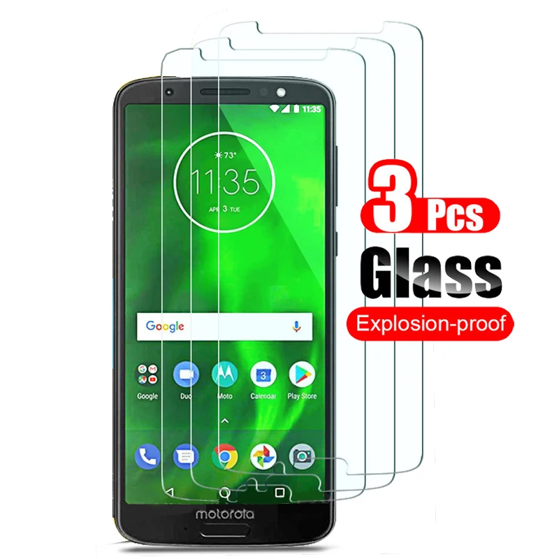3PcsTemperedGlassforMotorolaMotoG6PlusScreenProtector