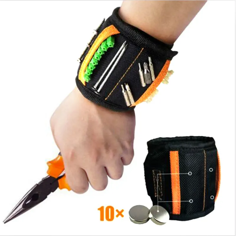 Magnetic wristband 10/15/20 strong magnet portable wristband magnet electrician tools bag screws drill holder repair tool belt