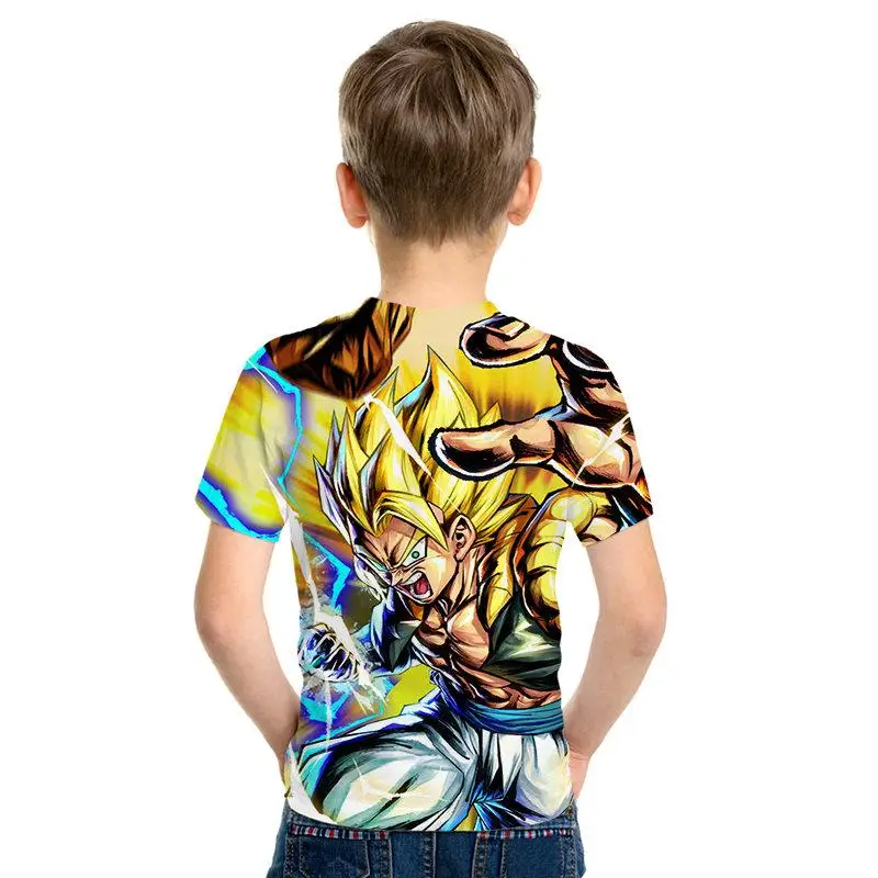 Goku/Vegeta patrn Dragon Ball animacin patrn nios camiseta impresin 3D nios camiseta hombres/nias moda camiseta