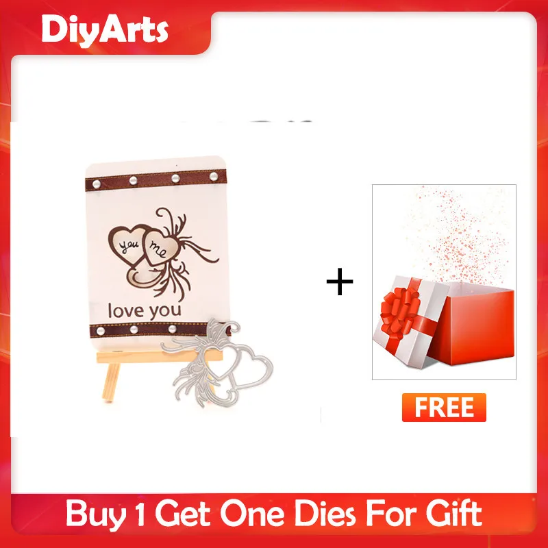 

DiyArts Double Hearts Dies Love Metal Cutting Dies for Card Making Scrapbooking Making Craft Embossing Cuts Stencil Die Cut