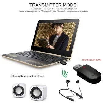 

2 In 1 Bluetooth 5.0 Audio Receiver Transmitter Mini Bluetooth AUX RCA USB 3.5mm Jack For TV PC Car Kit Wireless Adapter