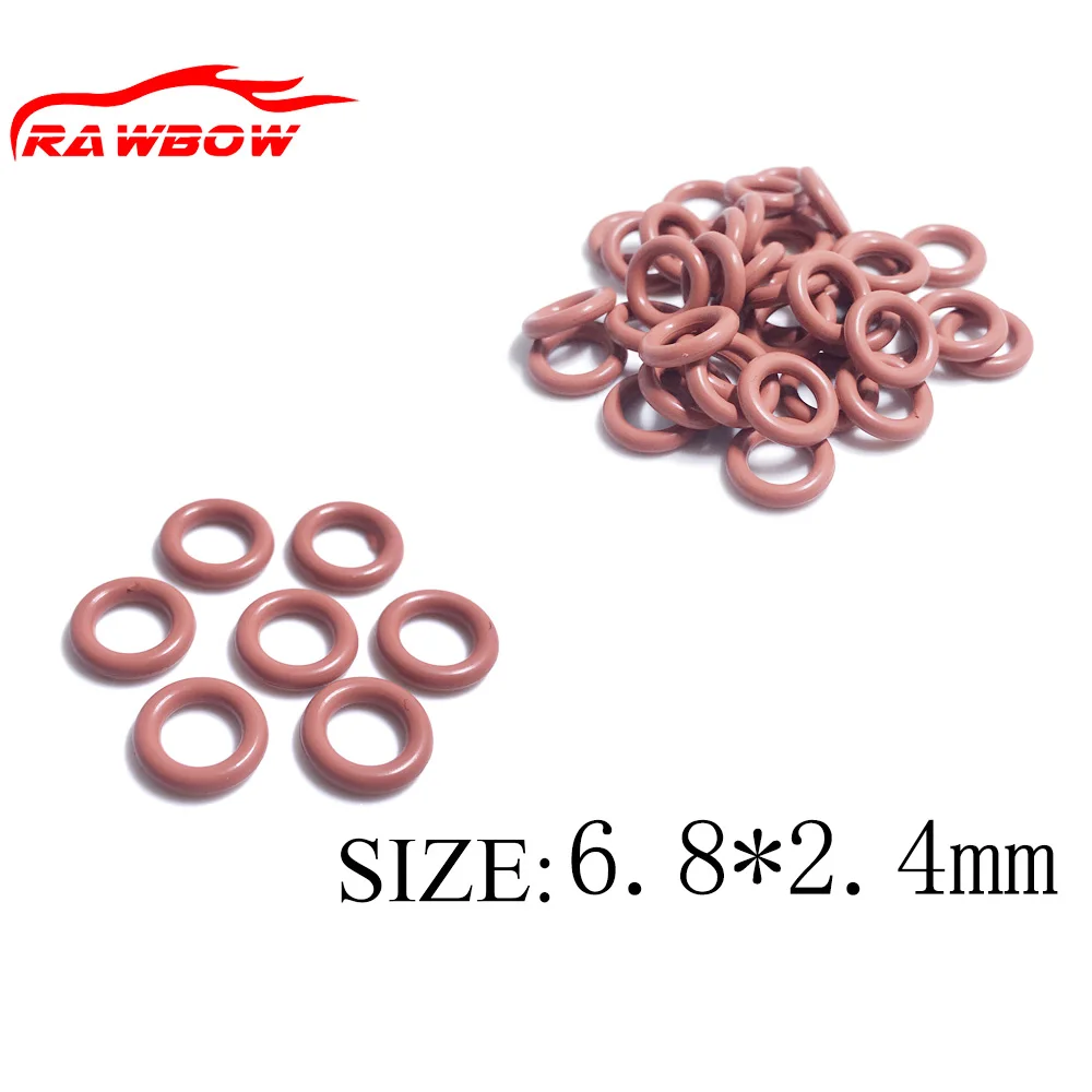 100 Pcs Size 6.8*2.4mm Fuel Injector O Ring 21009 For Car Fuel Inject
