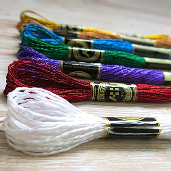 

Colorful Metallic Thread Handmade Cross-stitch Wiring Thread Gold Silk Embroidery Thread 8 Meters 12 Strands
