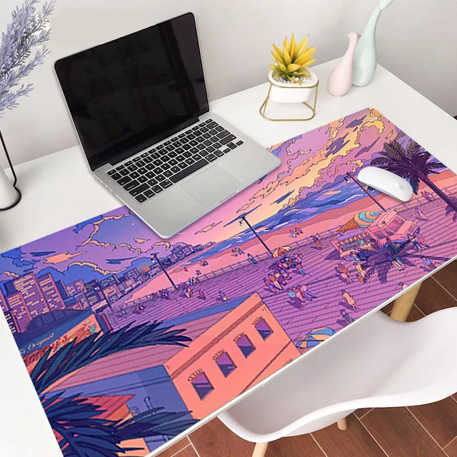 Kawaii Mouse Pad Gamer Pink Computer Mat Cute Office Decor Large Gaming Slipmat Keyboard Pc Accesories 800x300 Mousepad 90x40 Xl 6