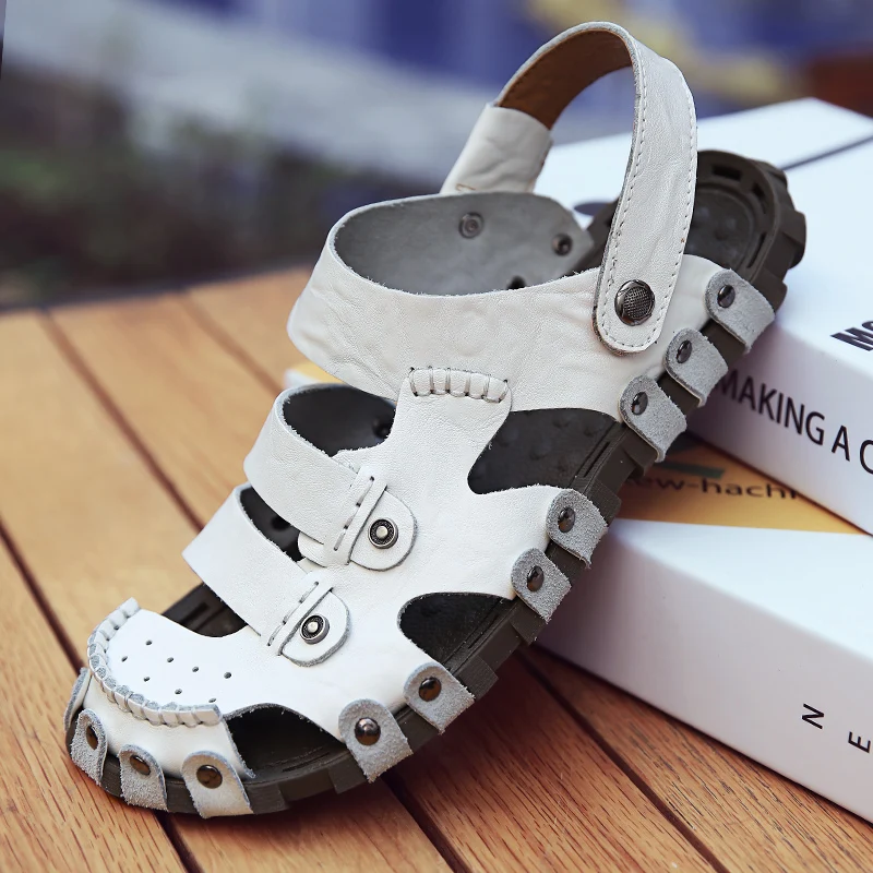 man sandals 2019 summer for men handmade genuine leather roman shoes 39 hollow lightweight breathable casual beach rubber online man sandals 2019 summer for men handmade genuine leather roman shoes 39 hollow lightweight breathable casual beach rubber online