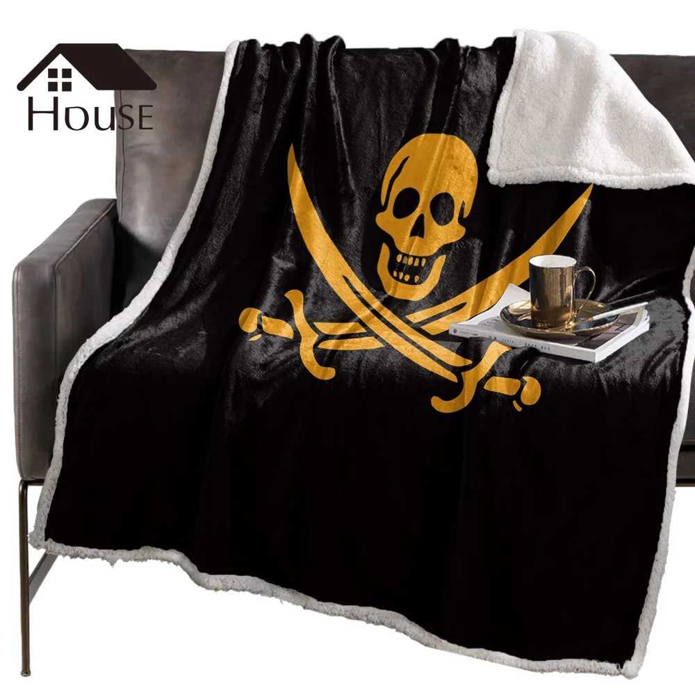 BIGHOUSES пледы одеяло двойной нож крест череп пират мультфильм флис s одеяла на заказ