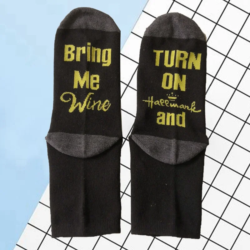 Мода, если вы можете прочесть это Bring Me Beer Wine, носки Harajuku, весенние женские и мужские носки, новые носки хлопковые с забавным