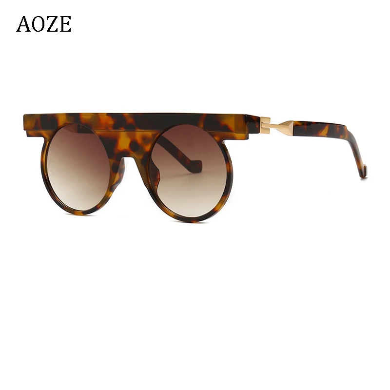 AOZE, модные современные солнцезащитные очки future, BL0014, винтажные круглые брендовые дизайнерские солнцезащитные очки, UV400
