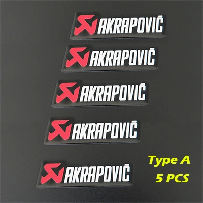 Type A 5PCS Универсальный алюминиевый Akrapovic стикер s глушитель наклейка глушитель наклейки для мотоцикла и автомобиля Наклейка - Название цвета: Type A 5PCS