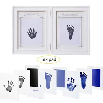 

Newborn Baby Handprint Kit Footprint Oil Pad Painting Ink Pad Photo Hand Foot Print Pad Wonderful Souvenir Attached photo frame