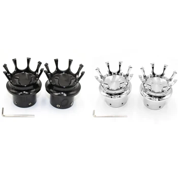 

Motorcycle Front Axle Nut Covers Bolt Cap Crown Aluminum for Sportster XL883 XL1200 Touring V Rod CVO