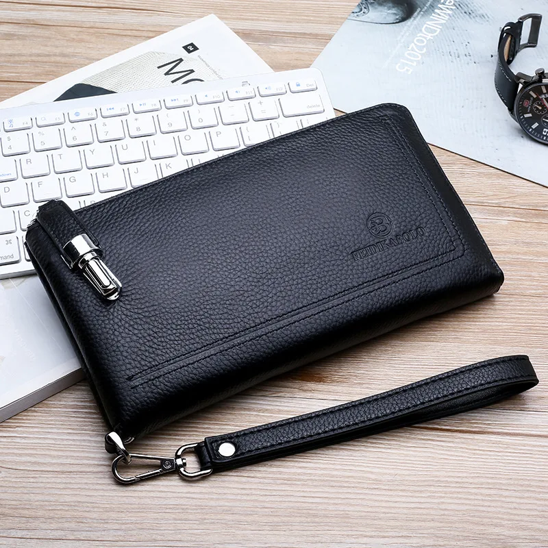 

Daishu 2019 New Style MEN'S Handbag Genuine Leather Clutch Bag Long Wallet Men's Business Men's Handbag Full-grain Leather