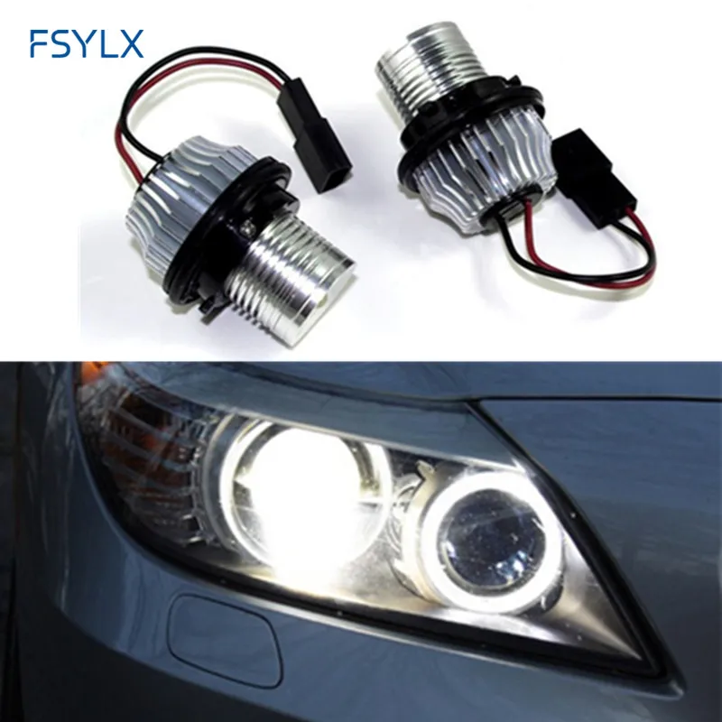 FSYLX 10W Car LED Marker LED Angel Eyes for BMW E39 E53 E60 E61 E63 E64 E66 E87 canbus LED halo rings bulb LED angel eyes