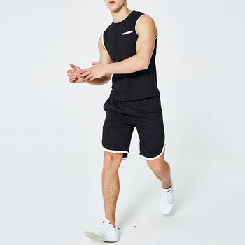 

Two-piece Tracksuit Summer Men Sets Fashion Suit Men's Fitness Suit Quick-drying Short-Sleeved Shorts Solid Sportswear