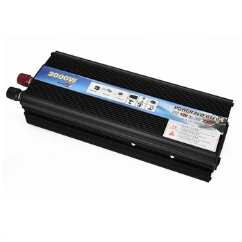 

2000W Car Power Inverter Pure Sine Wave Voltage Converter Transformer Cigarette DC12/24V To AC110/220V With USB Port Charger
