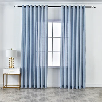 

High Quality Modern Simple Style Curtains for Living Room Cotton Linen Translucidus Home Deco Curtain Custom Made