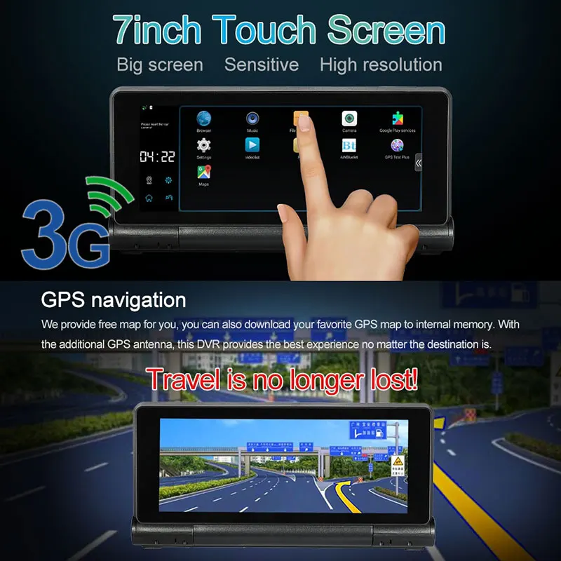 1080P DVR Camera Car GPS Video DVD Player for Radio FM