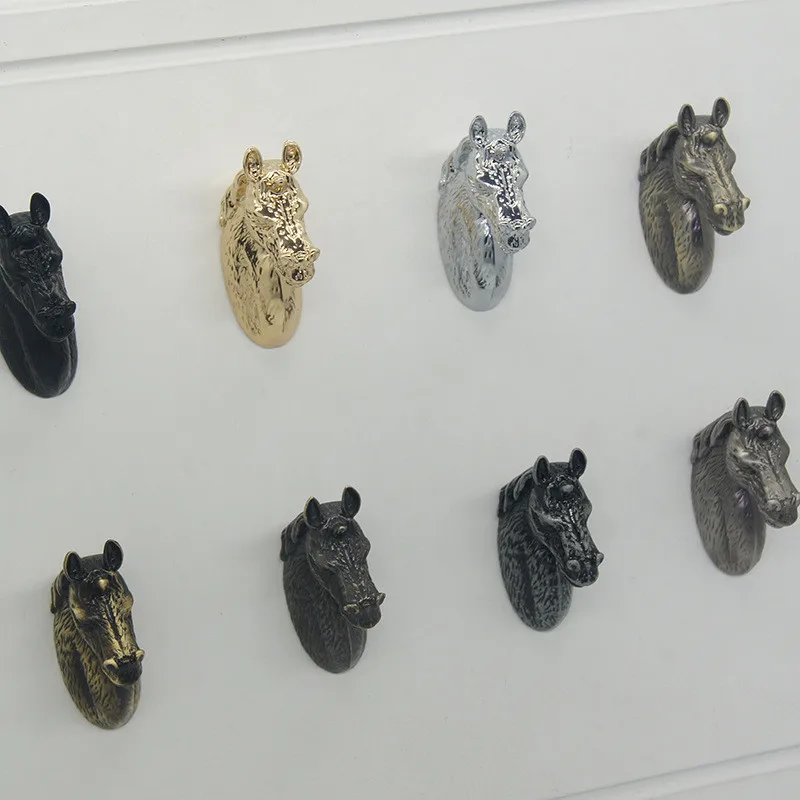 Zinc Alloy Cabinet Knobs Door Pull Handles Horse Head Deer Cupboard Drawer Wardrobe Furniture Handle Kids Kitchen Home Decor door handles,cabinet handles