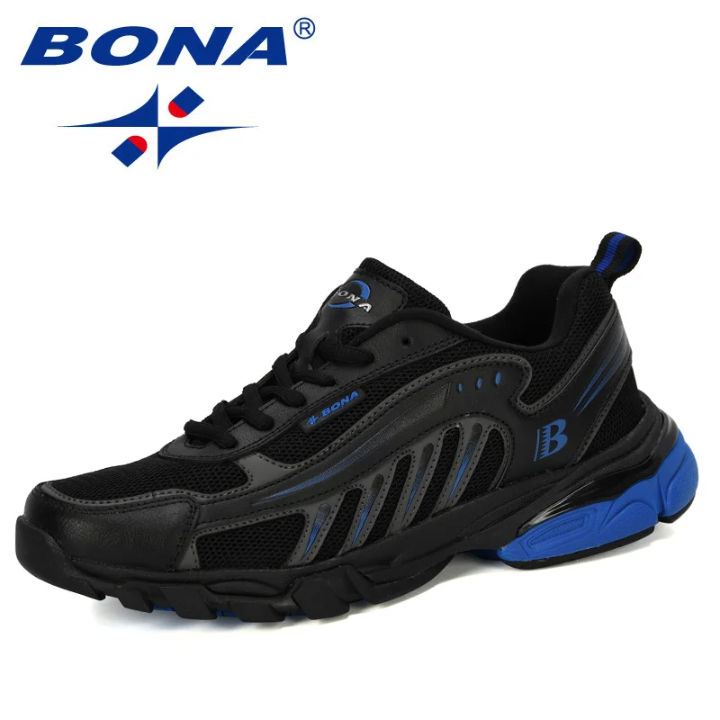 Running Shoes BONA New Designers Running Shoes Man Cow Split Sport Shoes Men Jogging Footwear Outdoors Lightweight Breathable Men