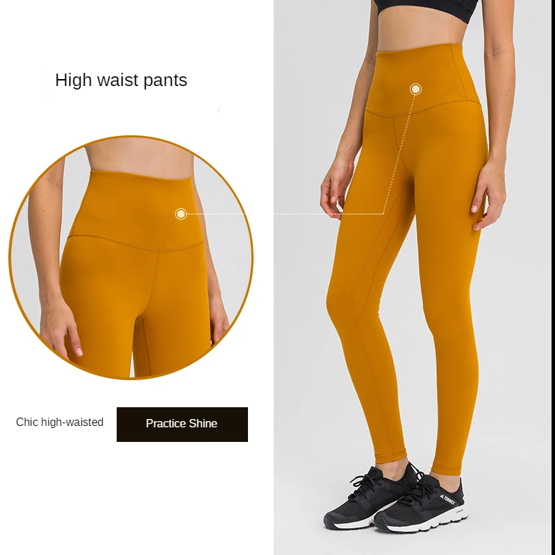

Autumn and winter New High waist hip yoga pants built-in pocket naked sports fitness pants